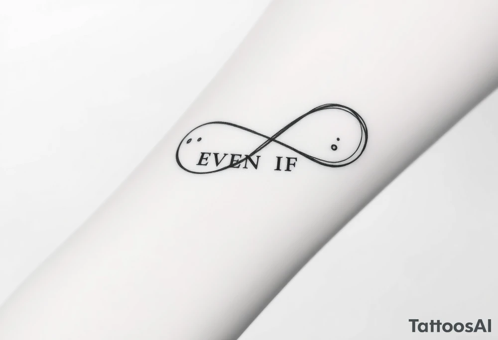 unique infinity symbol with words "EVEN IF" tattoo idea