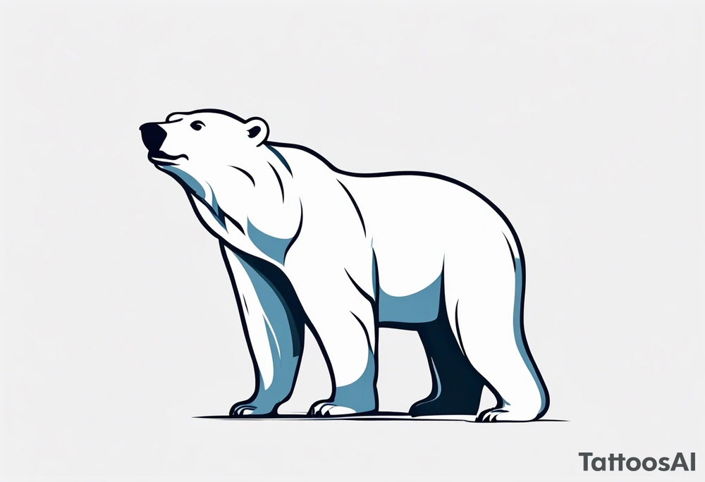 Polar bear standing on hind legs wearing a winter hat and snow goggles tattoo idea