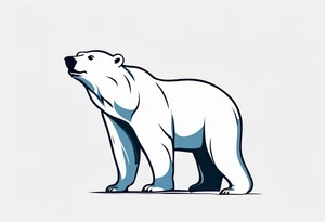 Polar bear standing on hind legs wearing a winter hat and snow goggles tattoo idea