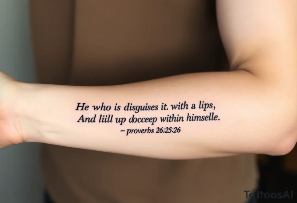 proverbs 26:25-26
He who hates, disguises it with his lips, And lays up deceit within himself,Their hatred may be concealed by deception, but their wickedness will be exposed in the assembly with theater masks tattoo idea