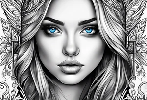 A girl with blue eyes tattoo idea