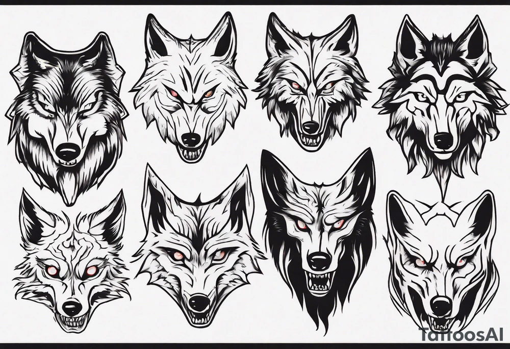 Super scary wolf tattoo idea