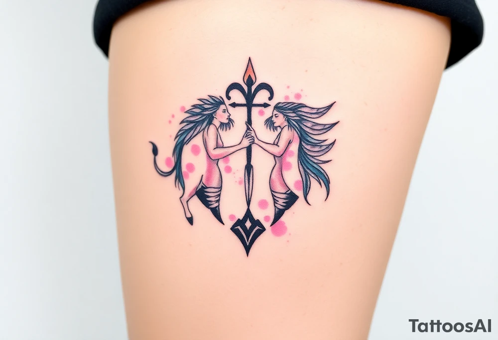 Taurus, Sagittarius, Runes, twin flame, soulmate, witch, Norse tattoo idea