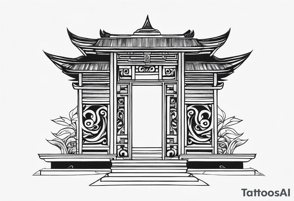 Balinese split gates tattoo idea