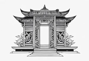 Balinese split gates tattoo idea