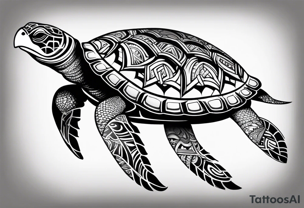 Turtle Polynesian, tribal tattoo on right arm tattoo idea