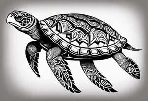 Turtle Polynesian, tribal tattoo on right arm tattoo idea
