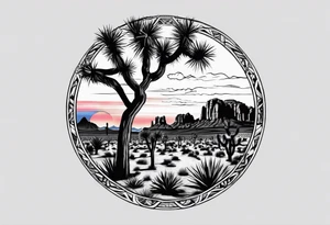 Joshua tree sunset tattoo idea