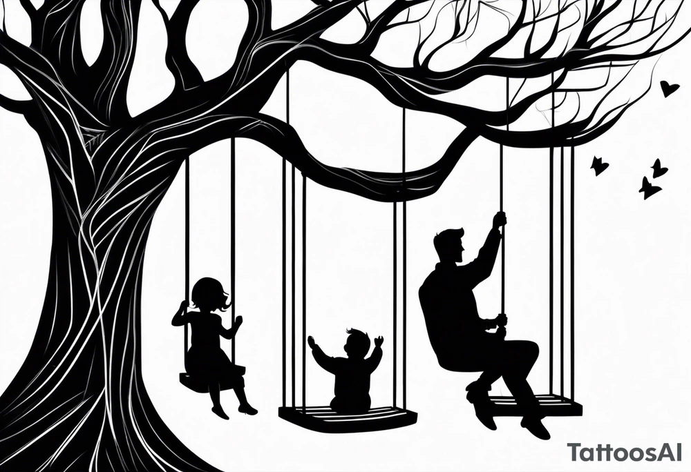Father son mother swing tattoo idea