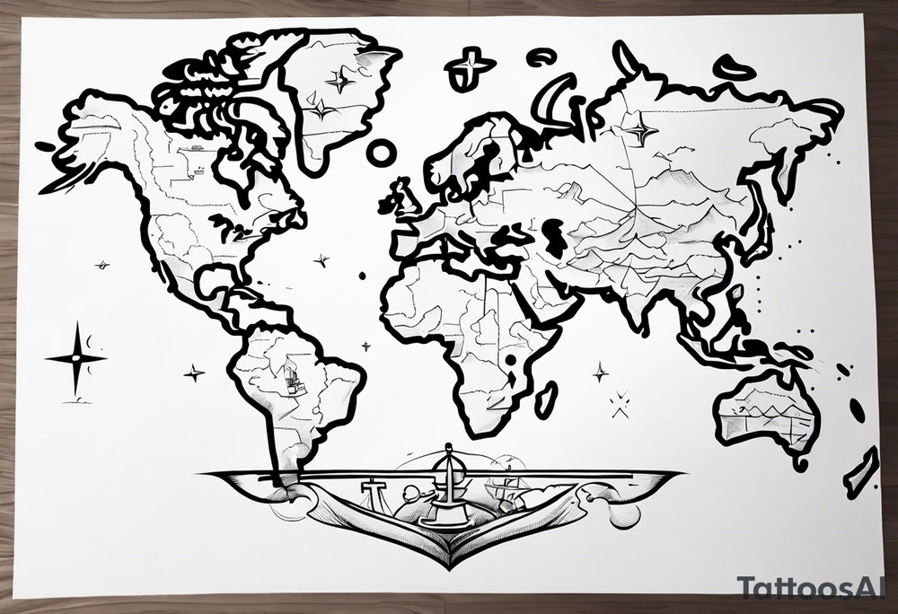 Map Treasure tattoo idea