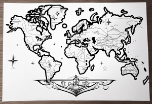 Map Treasure tattoo idea