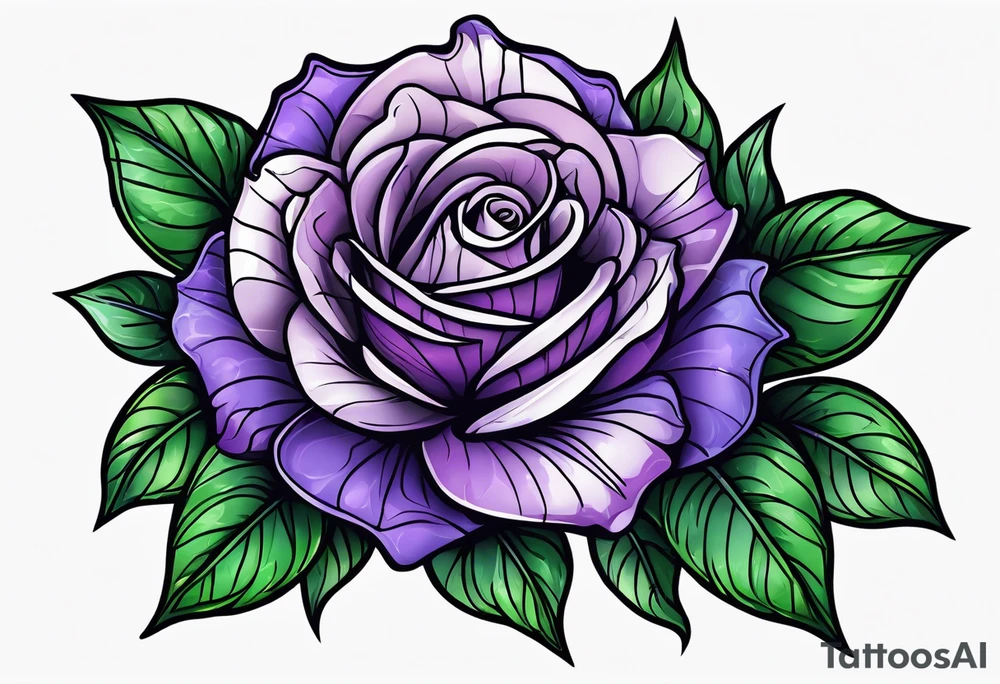 Purple rose tattoo idea