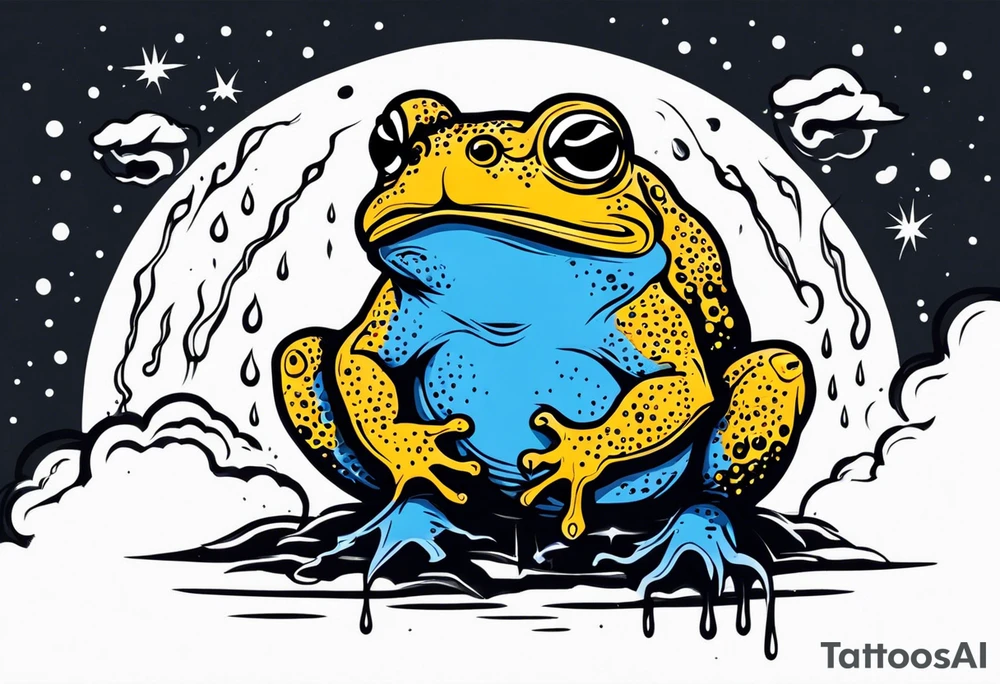 A toad in a thunderstorm tattoo idea