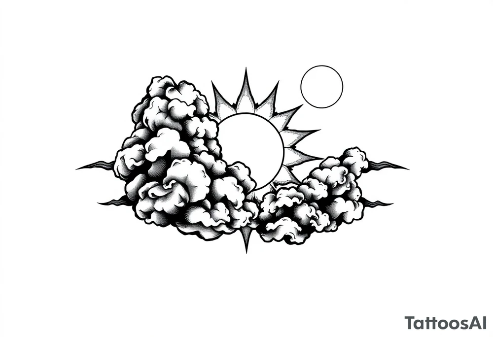 The clouds, the sun, and the moon tattoo idea