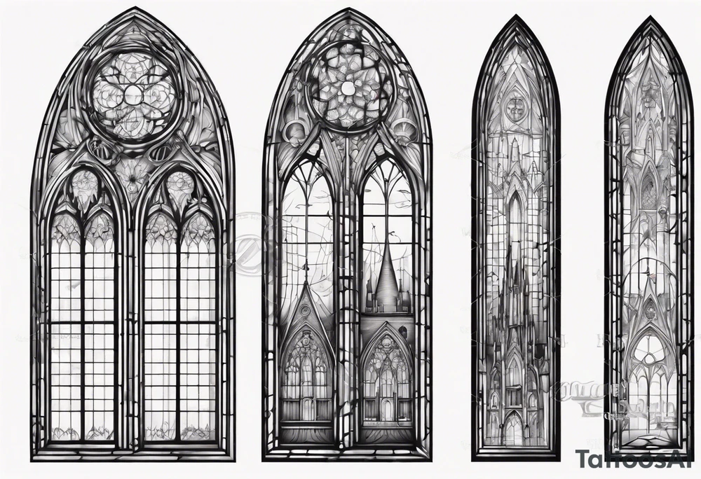 Gothic cathedral window tattoo idea