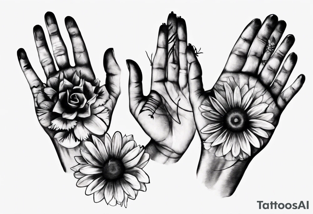 “Everything is Quiet Now” inside Handprint tattoo idea