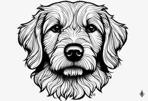 small golden doodle tattoo minimal detail tattoo idea
