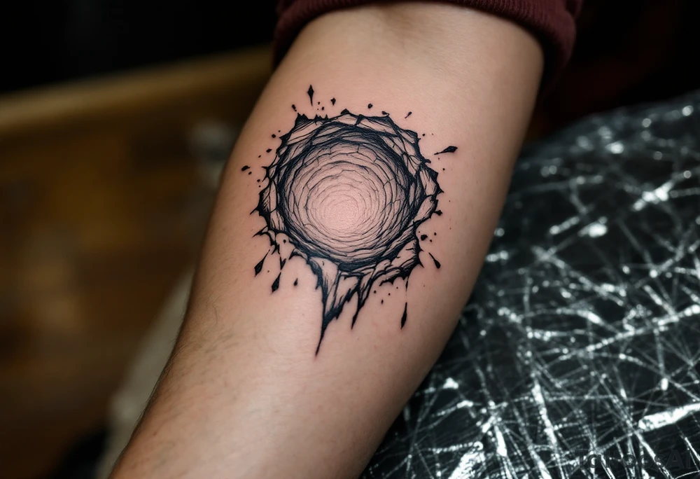 A dark hole sucking everything tattoo idea