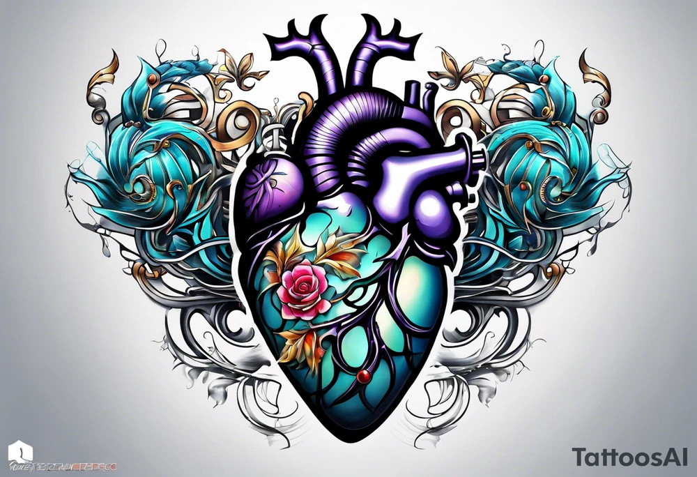 AI Tech heart and mind tattoo idea