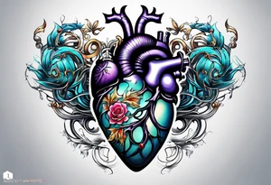 AI Tech heart and mind tattoo idea