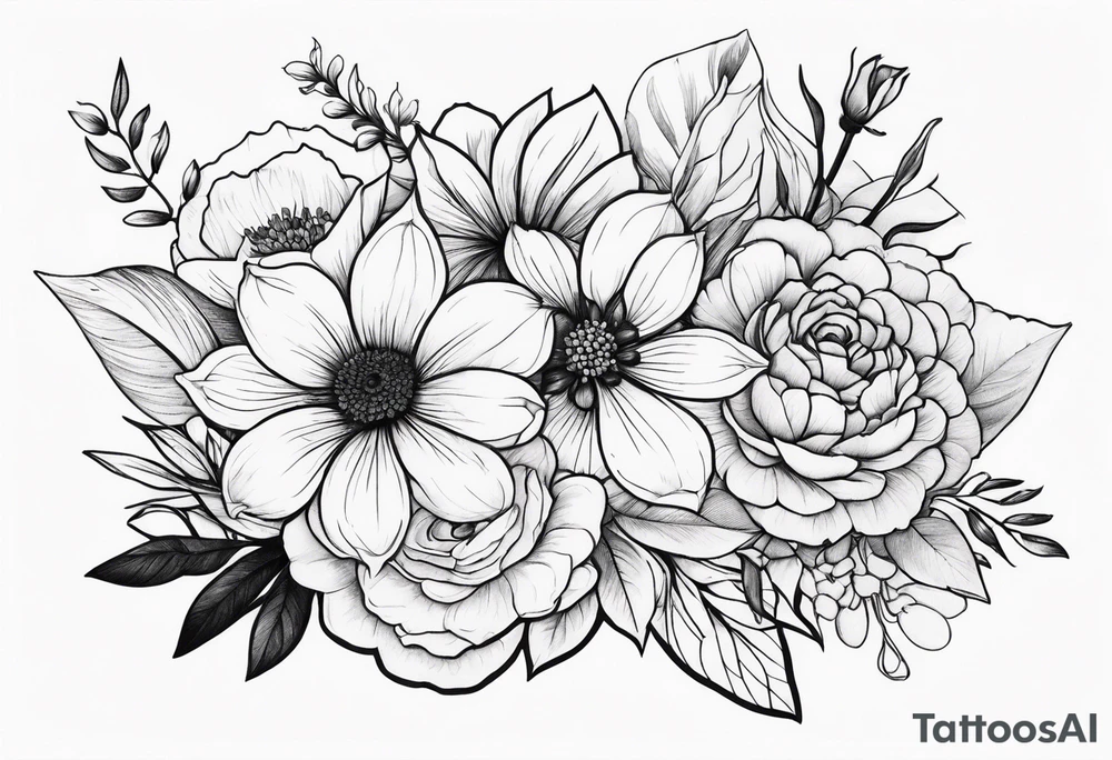 bouquet tattoo idea