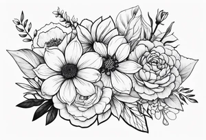 bouquet tattoo idea