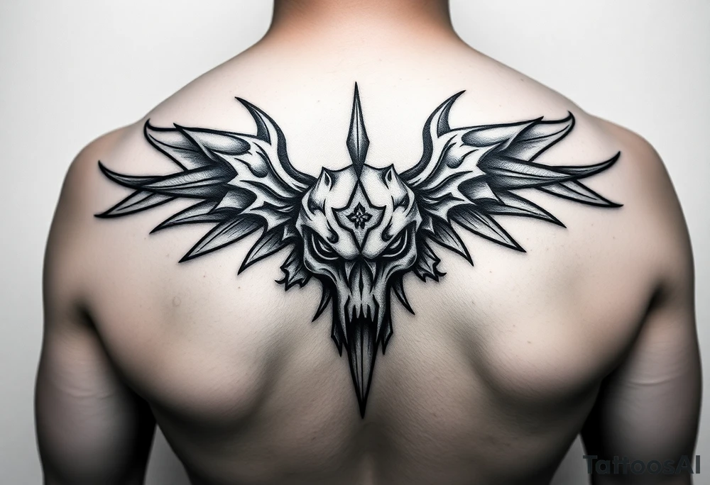 Тату в абстрактному стилі де хлопець в кімоно йде в перед а його в спину штовхає дівчинка англ tattoo idea