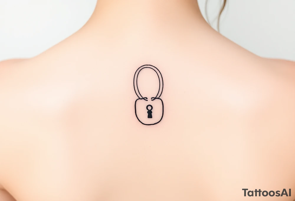 two wedding rings locked together with lock tattoo idea