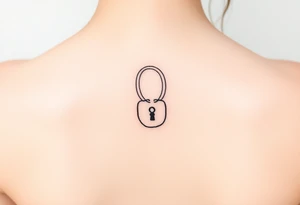 two wedding rings locked together with lock tattoo idea