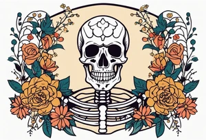 human skeleton

old school vintage simple traditional design surrounded by vintage flowers


bold color simple tattoo idea