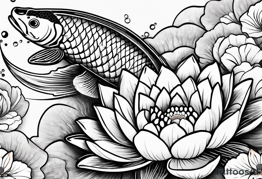 Koi fish with lotus flower tattoo idea