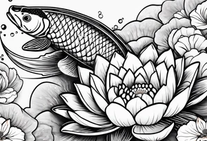 Koi fish with lotus flower tattoo idea