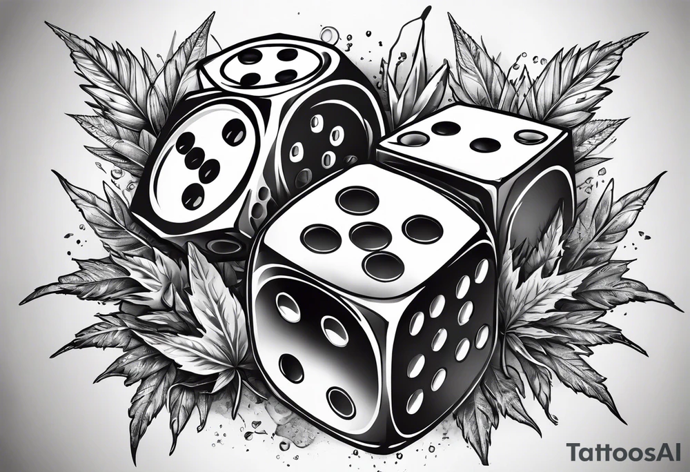 weed dice and 772 tattoo idea