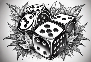 weed dice and 772 tattoo idea