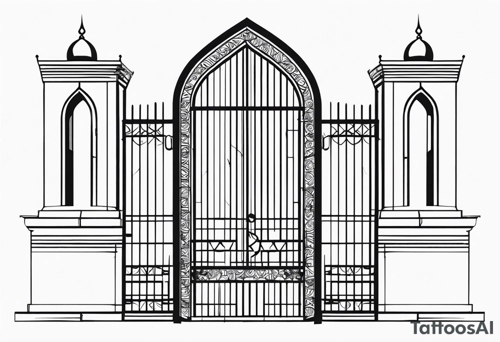 israel gate vector tattoo idea