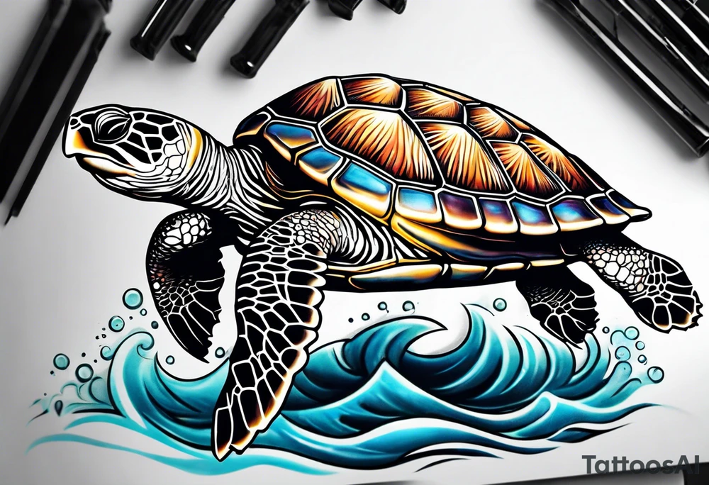 small sea turtle
 tattoo tattoo idea