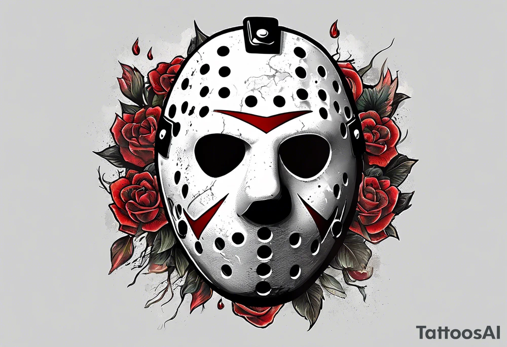 Friday the 13th Jason mask, Japanese art tattoo idea