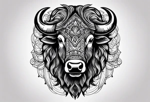 Bison head tattoo idea