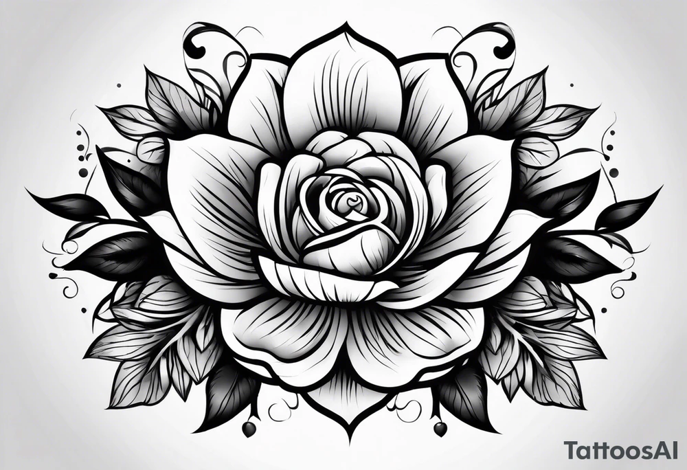 Flower paw print tattoo idea