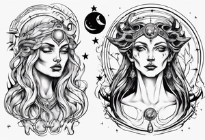 The High Priestesses. Hecate, Artemis and Selene as one. Representing Magic, Intuition and The Moon. tattoo idea