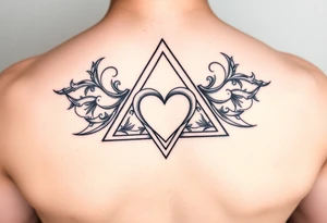 A triangle with a heart in the middle tattoo idea