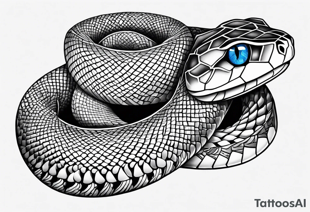 A snake with blue eyes tattoo idea