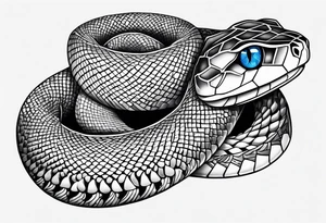 A snake with blue eyes tattoo idea