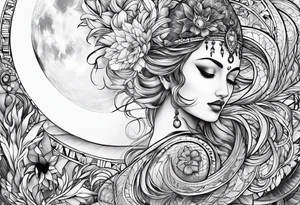 sacred moon tattoo idea
