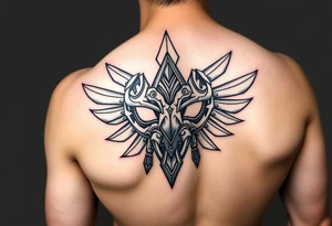 zelda ocerina of time, majoras mask, twilight princess full back tattoo idea