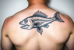 Evil black fishwrman tattoo idea