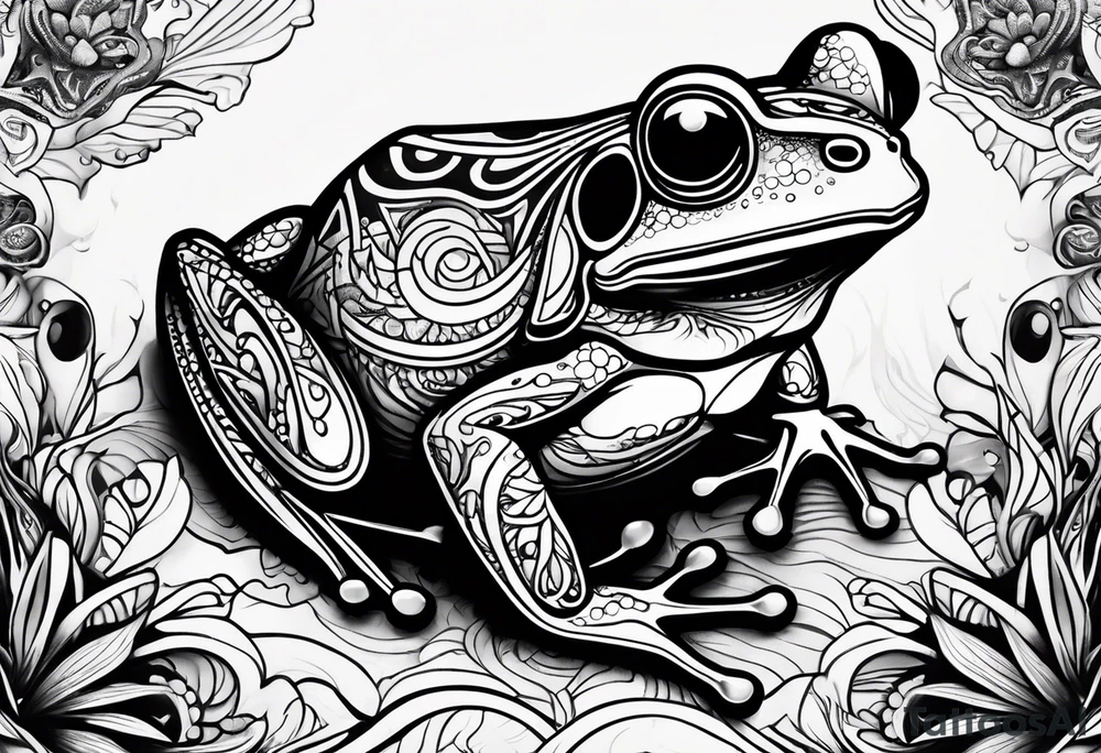 a psychedelic frog tattoo idea