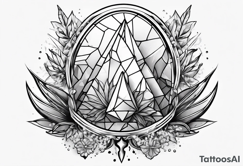 Broken glass and weed tattoo idea