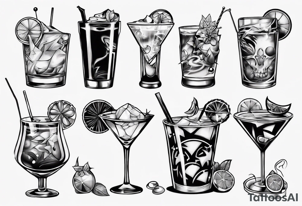 Cocktail tattoo idea