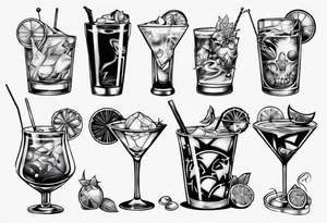 Cocktail tattoo idea